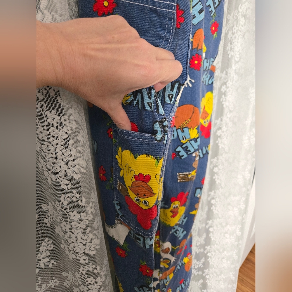 Vintage RARE 1970s Liberty "HEE HAW" Print Denim Overalls - Picture 10 of 15